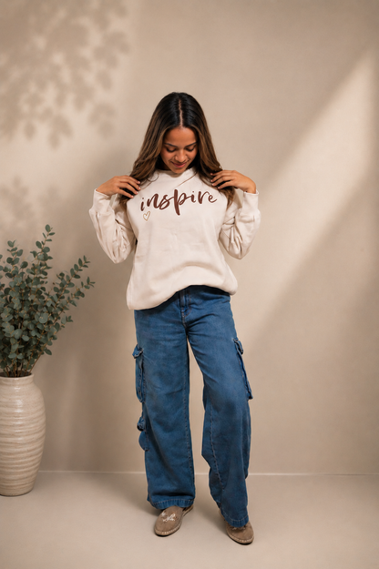 INSPIRE Fleeced Lined Sweatshirt with pockets