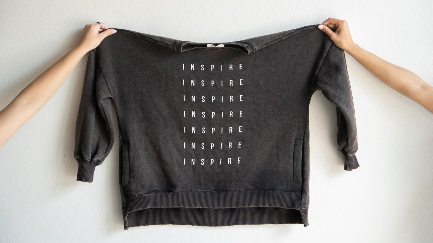 Charcoal Gray INSPIRE 7 times sweatshirt w/pockets