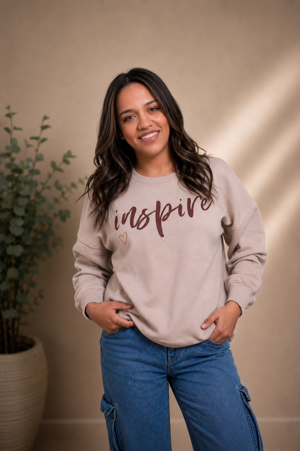INSPIRE Fleeced Lined Sweatshirt with pockets