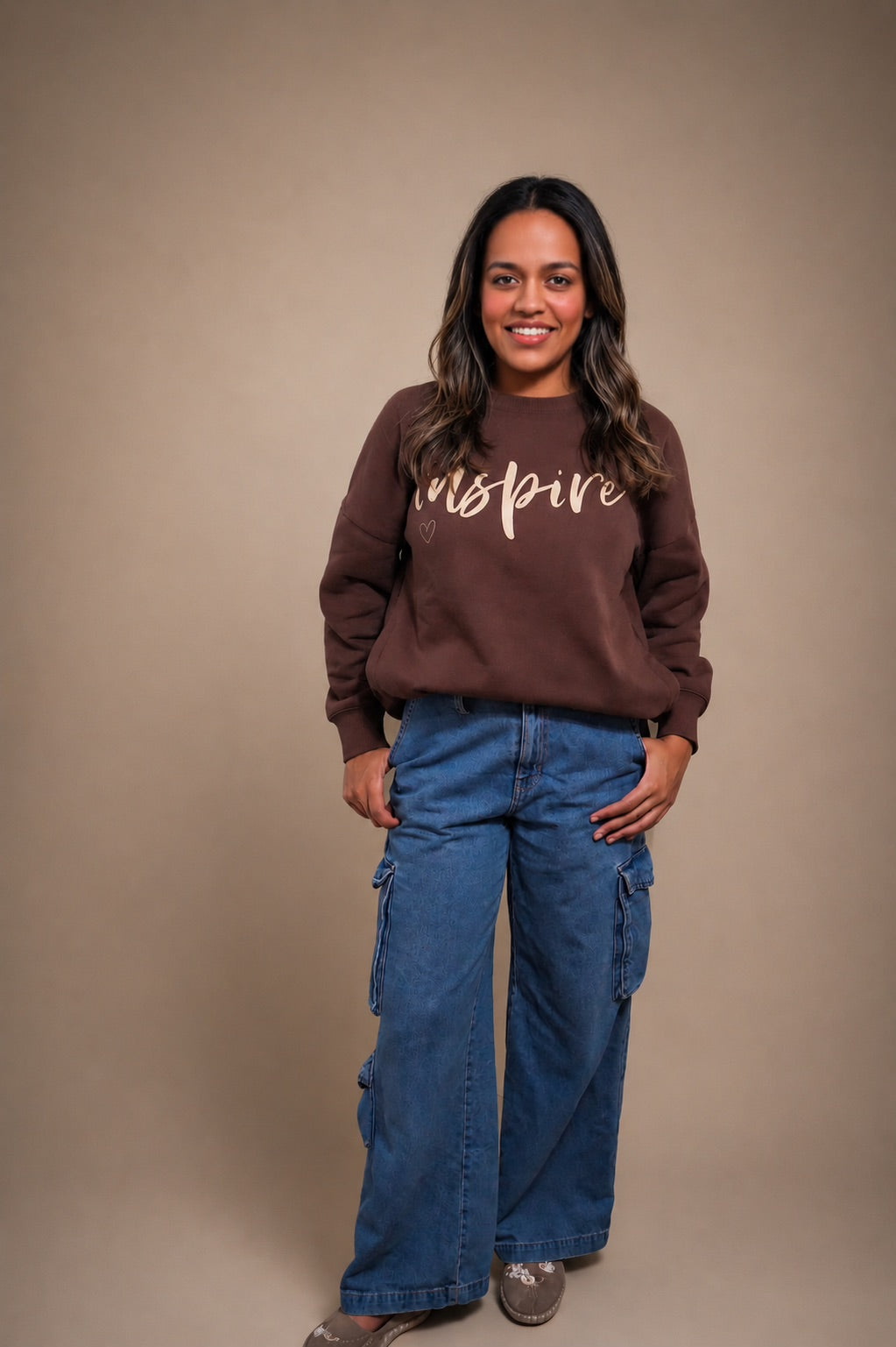INSPIRE Fleeced Lined Sweatshirt with pockets
