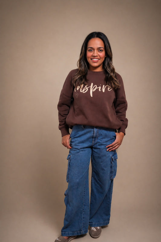 INSPIRE Fleeced Lined Sweatshirt with pockets